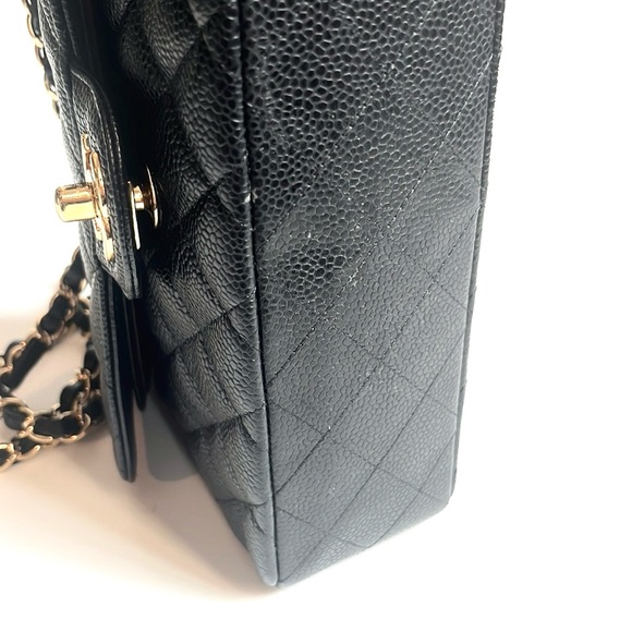 Chanel Small Classic Black Grained Calfskin & Gold-Tone Metal Handbag - Picture 7 of 16